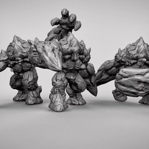 Earth Elemental 3D Printed Resin Miniature | Tabletop Role Playing | Dungeons and Dragons | Pathfinder Miniatures | Wargaming