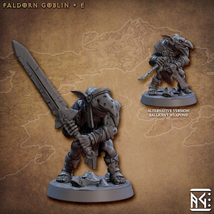 Faldorn Goblin v5 (25mm Base) 3D Printed Resin Miniature | Tabletop Role Playing | Dungeons and Dragons | Pathfinder | Wargaming