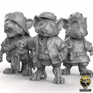 Unarmed Mouse Folk 3D Printed Resin Miniature | Tabletop Role Playing | Dungeons and Dragons | Pathfinder Miniatures | Wargaming