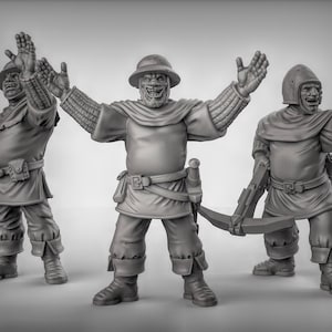 City Guards Celebrating 3D Printed Resin Miniature | Tabletop Role Playing | Dungeons and Dragons | Pathfinder Miniatures | Wargaming