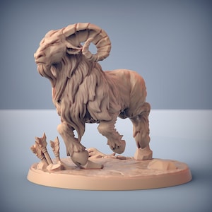 Skutgaard Dwarven Ram v2 (50mm Base) 3D Printed Resin Miniature | Tabletop Role Playing | Dungeons and Dragons | Pathfinder Mini | Wargaming