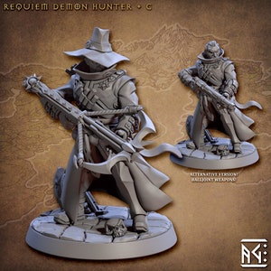 Requim Demon Hunter v3 (30mm base) 3D Printed Resin Miniature | Tabletop RPG Game | Dungeons and Dragon | Pathfinder Mini | Wargame