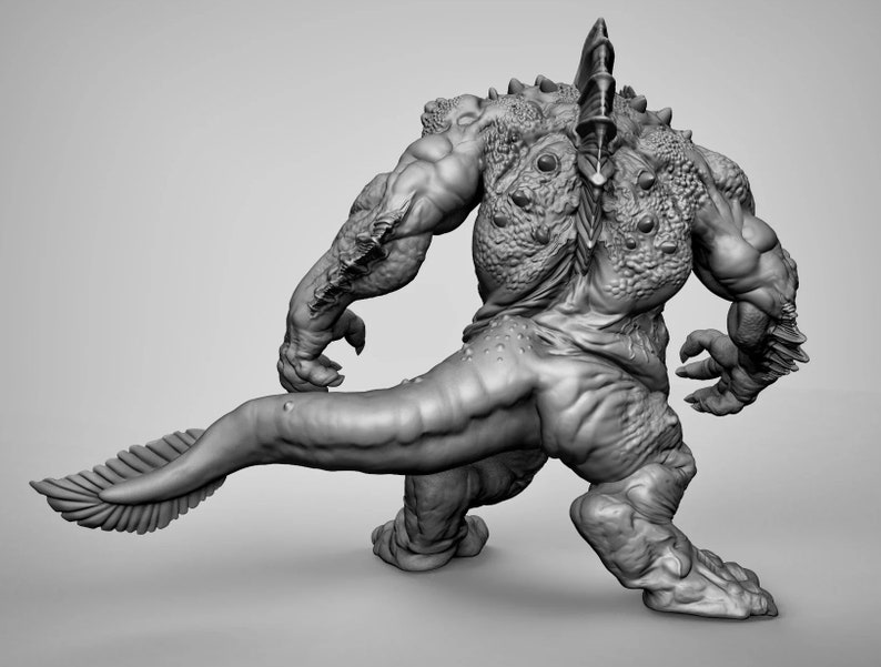 Dungeons and Dragons Wargaming Deepone King 3D Printed Resin Miniature Tabletop Role Playing Pathfinder Miniatures