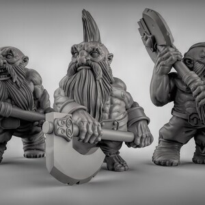 Dwarf Berserker v2 3D Printed Resin Miniature | Tabletop Role Playing | Dungeons and Dragons | Pathfinder Miniatures | Wargaming
