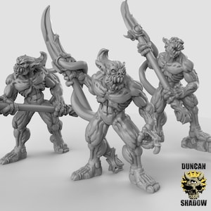 Babau Demons with Spears3D Printed Resin Miniature | Tabletop Role Playing | Dungeons and Dragons | Pathfinder Miniatures | Wargaming
