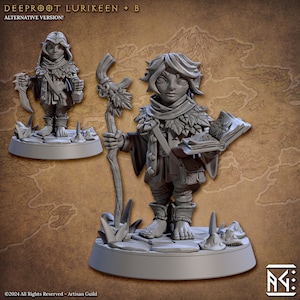 Deeproot Lurikeen Forest Gnome v2 (25mm Base) 3D Printed Resin Miniature | Tabletop RPG | Dungeons & Dragons | Pathfinder Mini | Wargame