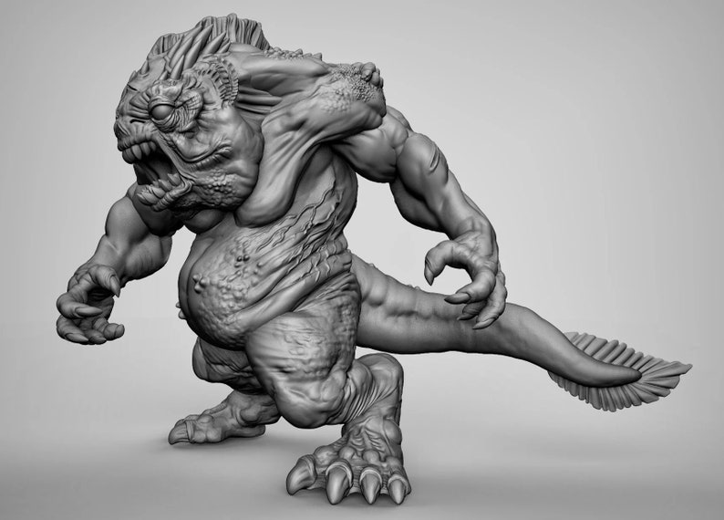 Dungeons and Dragons Wargaming Deepone King 3D Printed Resin Miniature Tabletop Role Playing Pathfinder Miniatures