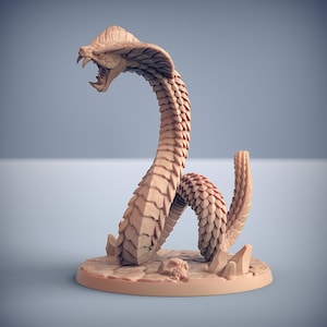 Man-eater Nagarot Serpent v4 (50mm Base) 3D Printed Resin Miniature | Tabletop Role Playing | Dungeons and Dragons | Pathfinder | Wargaming