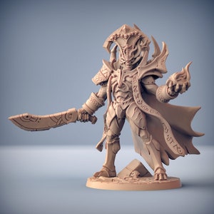 Ossarnus Sarcophagus Guardian (50mm Base) 3D Printed Resin Miniature | Tabletop Role Playing | Dungeons and Dragons | Pathfinder | Wargaming