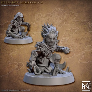 Deeproot Lurikeen Forest Gnome v3 (25mm Base) 3D Printed Resin Miniature | Tabletop RPG | Dungeons & Dragons | Pathfinder Mini | Wargame