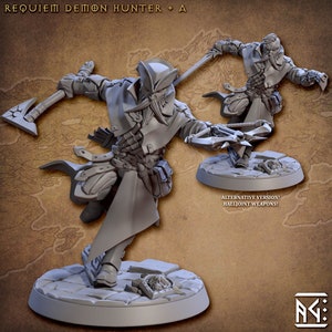 Requim Demon Hunter v1 (30mm base) 3D Printed Resin Miniature | Tabletop RPG Game | Dungeons and Dragon | Pathfinder Mini | Wargame