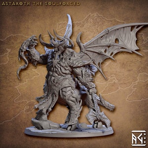 Astaroth the Soulforged (100mm Base) 3D Printed Resin Miniature | Tabletop Role Playing | Dungeons and Dragons | Pathfinder | Wargaming