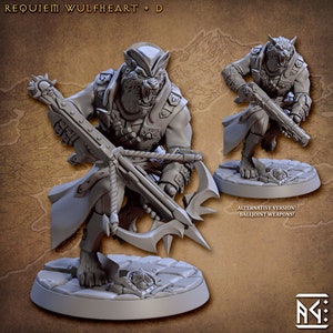 Demon Hunter Wulfhearts v4 (30mm base) 3D Printed Resin Miniature | Tabletop RPG Game | Dungeons and Dragon | Pathfinder Mini | Wargame