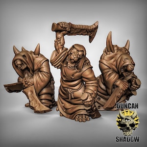 Rat Plague Monks v2 3D Printed Resin Miniature | Tabletop Role Playing | Dungeons and Dragons | Pathfinder Miniatures | Wargaming