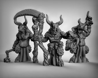 Beastmen Shaman 3D Printed Resin Miniature | Tabletop Role Playing | Dungeons and Dragons | Pathfinder Miniatures | Wargaming