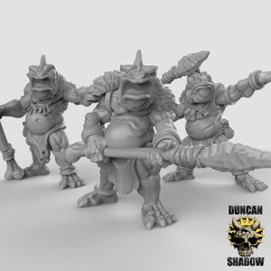Koa Toa fish folk with Spears 3D Printed Resin Miniature | Tabletop Role Playing | Dungeons and Dragons | Pathfinder Miniatures | Wargaming
