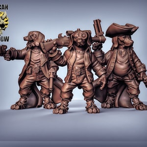 Beagle Gunslingers 3D Printed Resin Miniature | Tabletop Role Playing | Dungeons and Dragons | Pathfinder Miniatures | Wargaming