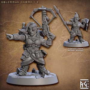 Golemmar Gnomes v5 (25mm Base) 3D Printed Resin Miniature | Tabletop RPG | Dungeons & Dragons | Pathfinder Mini | Wargame