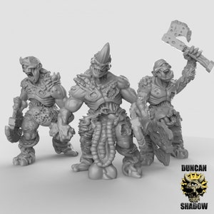 Plague Demons with Axes 3D Printed Resin Miniature | Tabletop Role Playing | Dungeons and Dragons | Pathfinder Miniatures | Wargaming