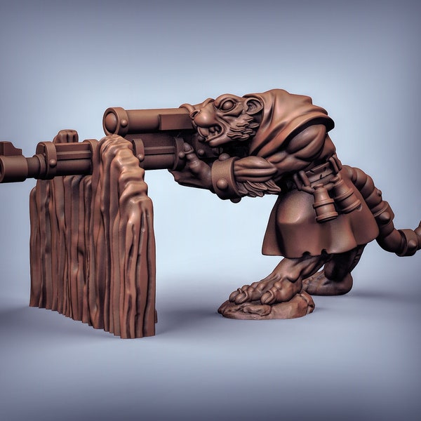 Rat Men rifleman 3D Printed Resin Miniature | Tabletop Role Playing | Dungeons and Dragons | Pathfinder Miniatures | Wargaming