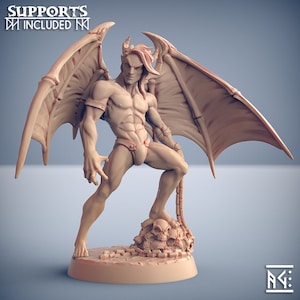 Vanos Demon of Lust Pin-Up 3D Printed Resin Miniature | Tabletop Role Playing | Dungeons and Dragons | Pathfinder | Wargaming