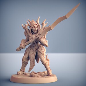 Sylvan Elf Knight v4 3D Printed Resin Miniature | Tabletop Role Playing | Dungeons and Dragons | Pathfinder Miniatures | Wargaming
