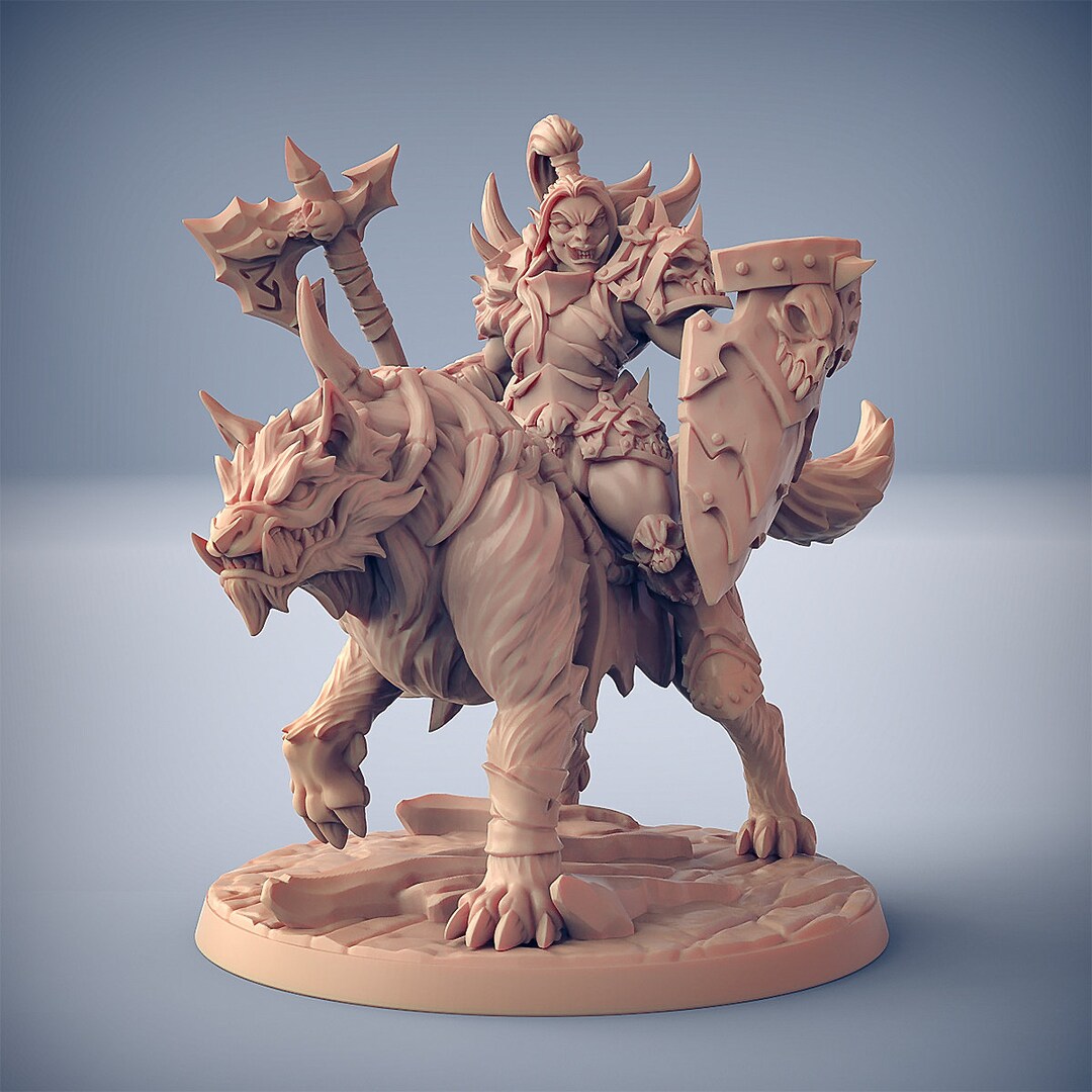 Frost Metal Worg Rider V3 3D Printed Resin Miniature | Tabletop Role ...