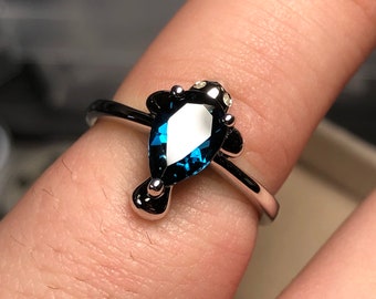 Manatee // London Blue Topaz Ring | Manatee Sterling Silver Ring | Ocean Theme Ring | Aquatic Jewelry