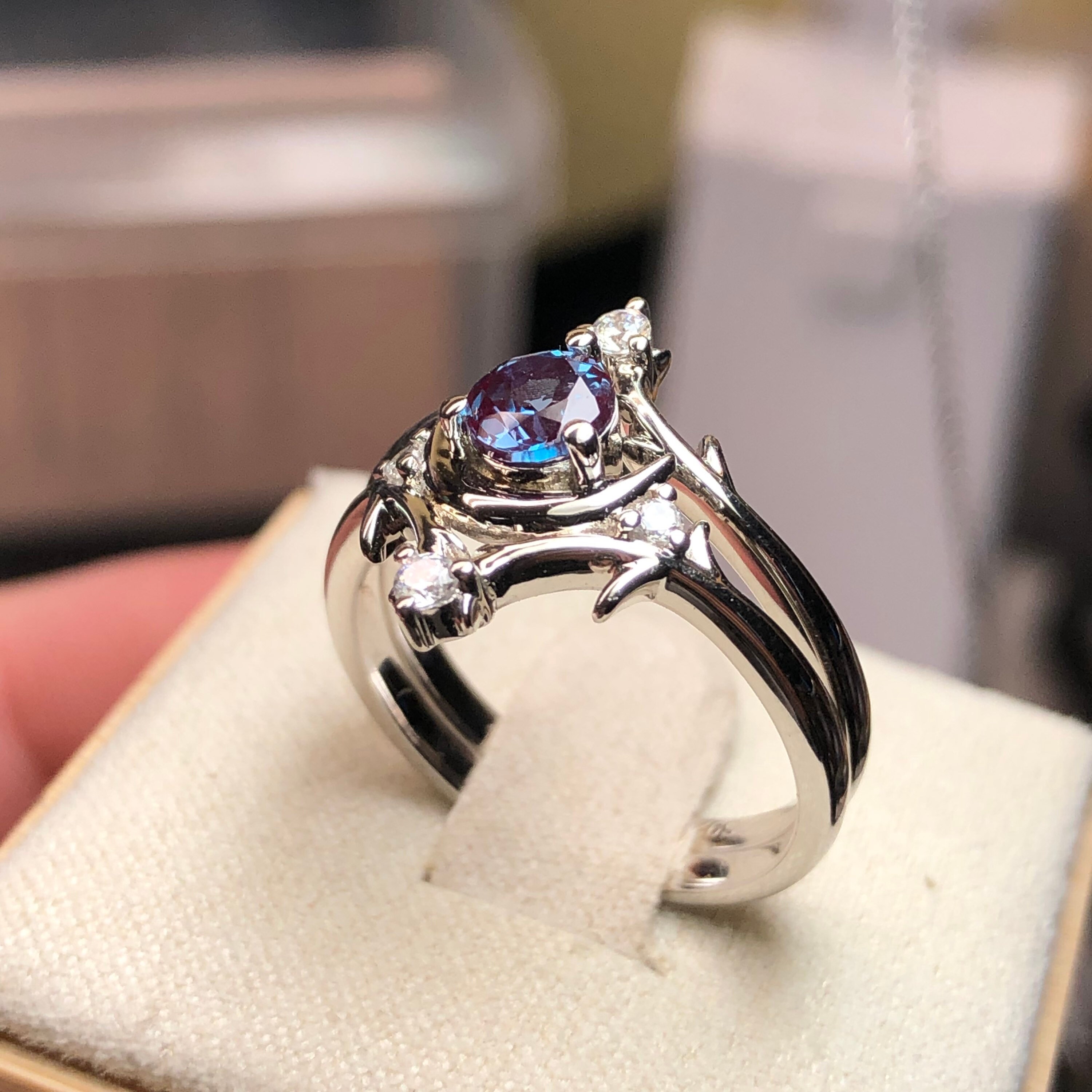 Fairy Moon V.2 // Alexandrite Ring | Twig Branch Ring | Witchy 