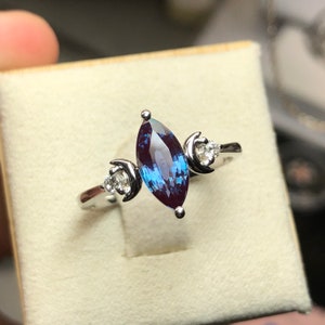 Selena // Alexandrite Ring | Marquise Alexandrite Ring | Alexandrite Engagement Ring | Witchy Jewelry | Moon Inspired Ring
