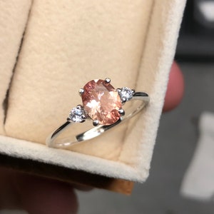 Sunstone Iapetus v. 2 // Oval Cut Gemstone Ring | Accented Oval Ring | Sunstone Engagement Ring | Sunstone Ring | 14kt Sunstone Ring