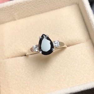 Angela II // Pear Cut Gemstone Ring | Gemstone Engagement Ring | Cocktail Party Ring | Accented Ring | Pear Ring