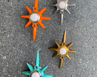 Atomic Starburst Midcentury Modern Doorbell Button