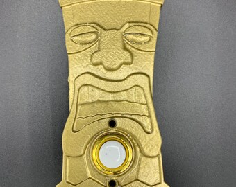 Tiki Totem Doorbell Button – Mid-Century Polynesian Style