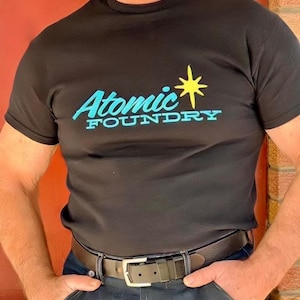 Atomic Foundry T-Shirt - Retro Midcentury Modern Tee - Vintage Atomic Age Graphic Shirt - Rockabilly 50s Style Unisex Tee-Shirt