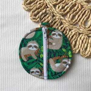 Sloth Earbud Case/round Coin Purse/ Zipper Purse /airpod 