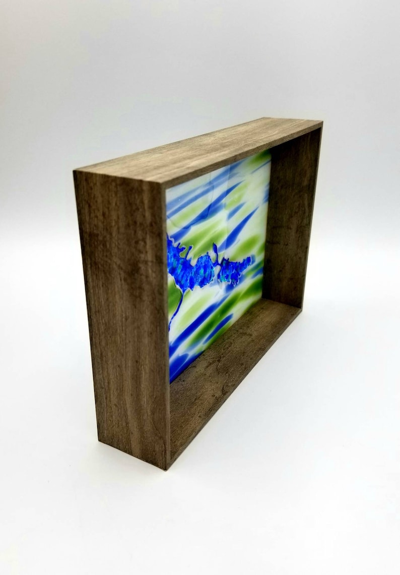 capture your favorite lake in glass /& box frame Lakes in fused glass