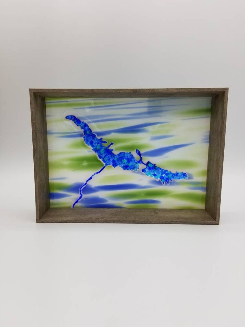 capture your favorite lake in glass /& box frame Lakes in fused glass