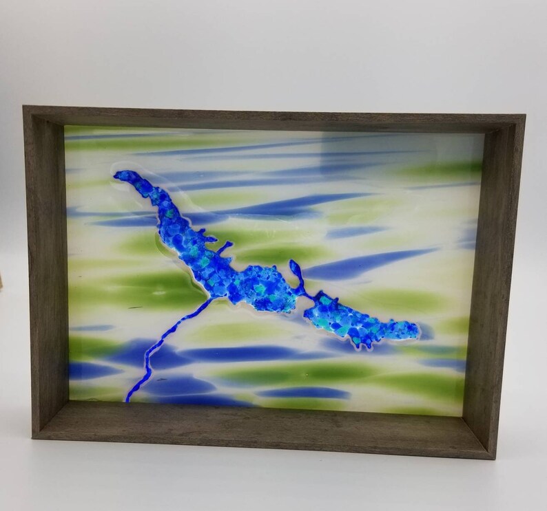 capture your favorite lake in glass /& box frame Lakes in fused glass