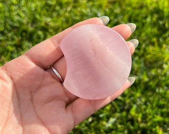 Cuenco luna de cuarzo rosa