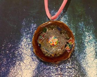 Blotter Art Pinecone Pendant