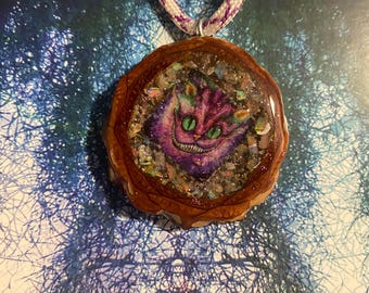 Cheshire Cat Pinecone Pendant