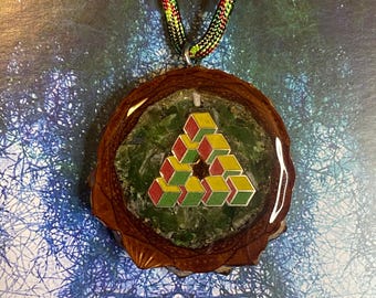 Pin and Tourmaline Pinecone Pendant