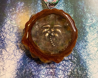 Palm Tree Pinecone Pendant