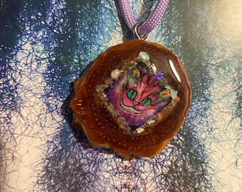Cheshire Cat Pinecone Pendant