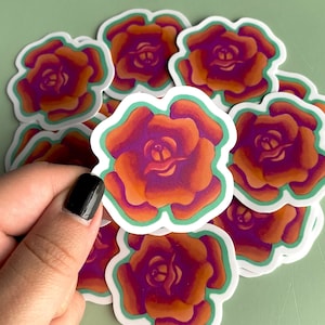 Sunset Rose | White Vinyl or Laminated Clear Removable Sticker