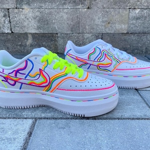 Rainbow Wave | Custom, Hand Painted Sneakers | US Women’s Size 7+