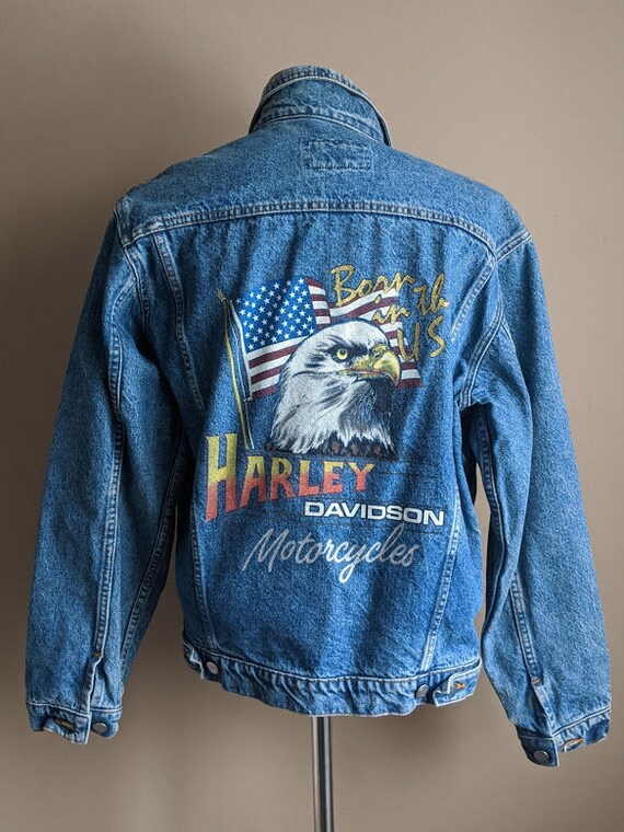 harley davidson jean jacket vintage
