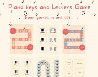 Piano Keys and Letters Piano Game music game music theory game homeschool music education piano teachers music activity homeschool music