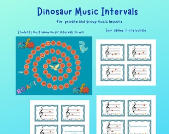 Dinosaur Music Intervals piano games music games piano activity music game group piano lesson group music lesson music theory game piano